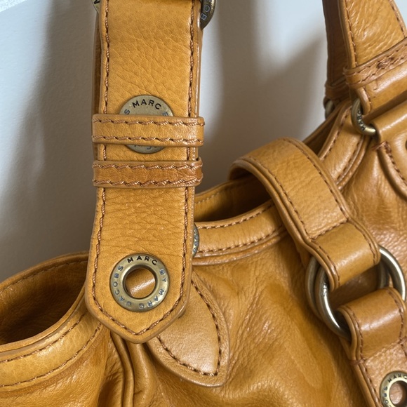 Marc by Marc Jacobs Bag Embossed Leather Satchel Honey Mustard Yellow - Picture 4 of 16